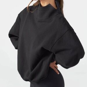 Joah Brown French Terry Turtleneck Sweatshirt  Black French Terry